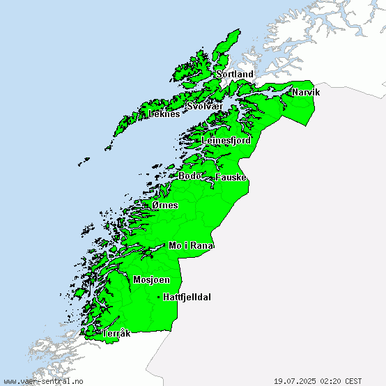 Nordland - Alle Warnungen