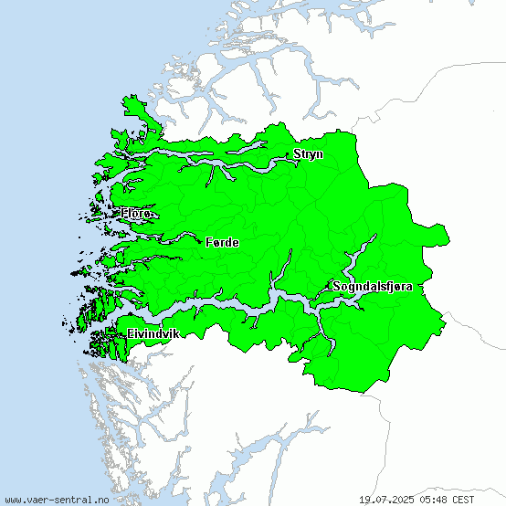 Sogn og Fjordane - Alle advarsler