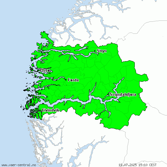 Sogn og Fjordane - Advarsel om tordenvær