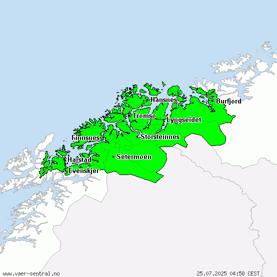 Troms - Advarsel om tordenvær