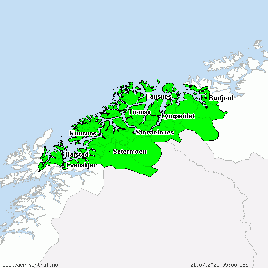 Troms - Advarsel om underkjølt regn